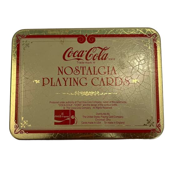 Vintage 1993 Coca Cola Christmas Santa Playing Cards In Tin - Picture 5 of 7